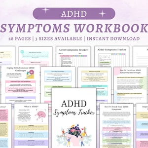 Könnte beinhalten: Ein digitales Arbeitsbuch zur Bewältigung von ADHS-Symptomen. Das Arbeitsbuch umfasst 28 Seiten mit Trackern, Tipps und Strategien zum Umgang mit häufigen Herausforderungen. Das Cover zeigt eine farbenfrohe Illustration einer Person, die eine Leiter hinaufklettert, vor einem hellrosa Hintergrund.