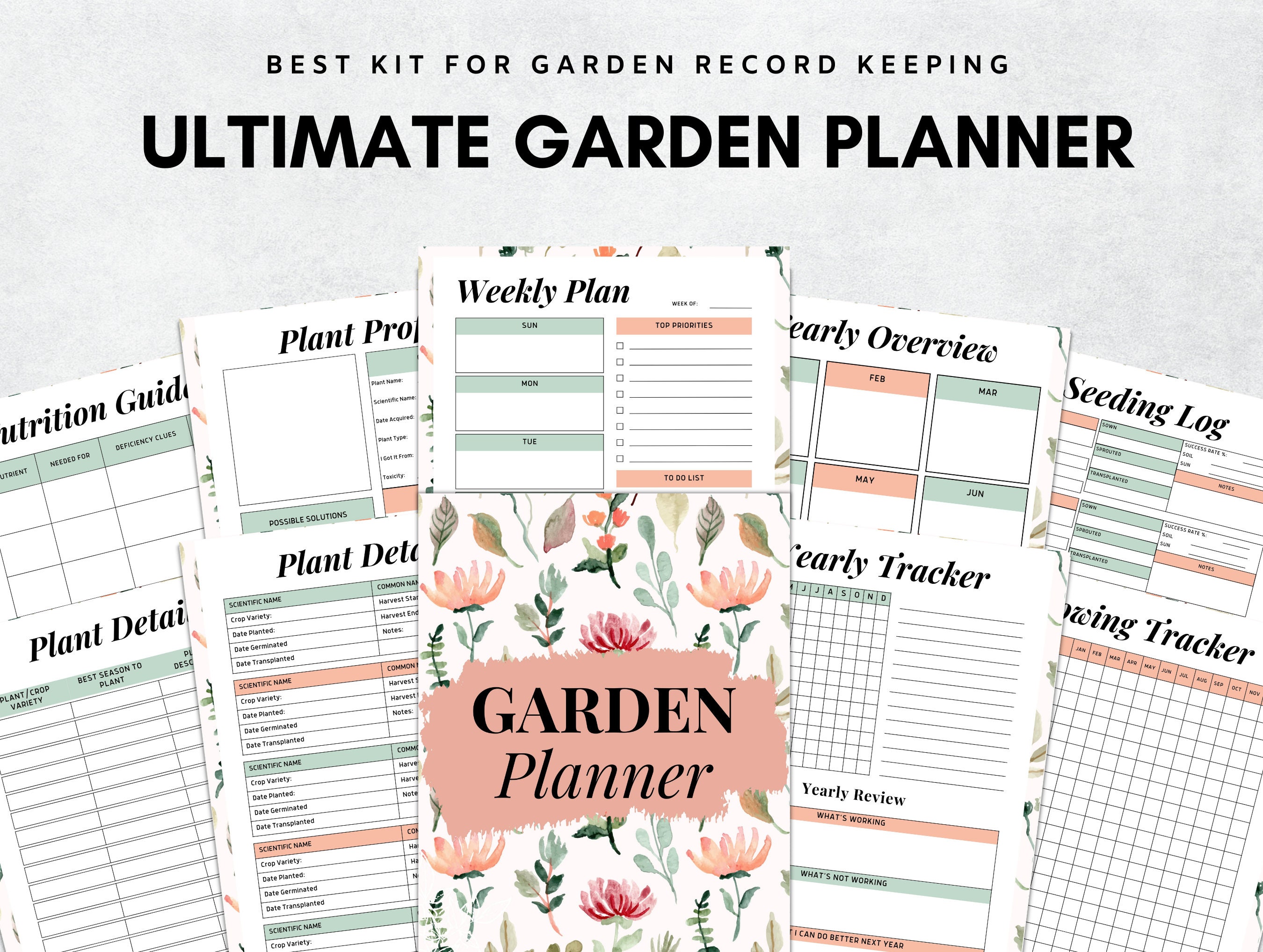 Gardening Planner Printable, Garden Planner, Plant Planner, Garden ...