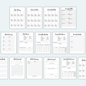 Reading Journal Printable, Book Reading Planner Bundle, Printable ...