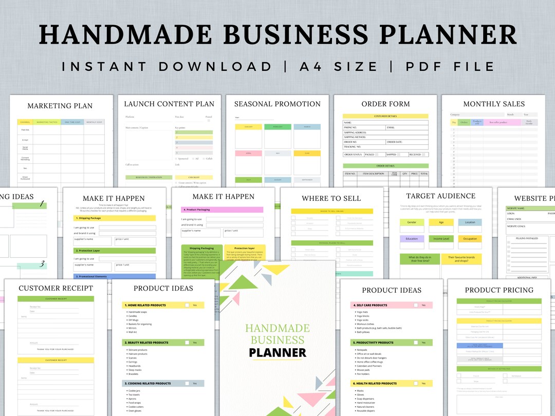 Handmade Business Planner Printable, Small Business Planner Printable ...