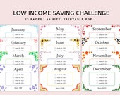 A6 Low Income Savings Challenge Bundle, Monthly Savings Challenge Bundle, Money Challenge, Savings Tracker Printable, Instant Download