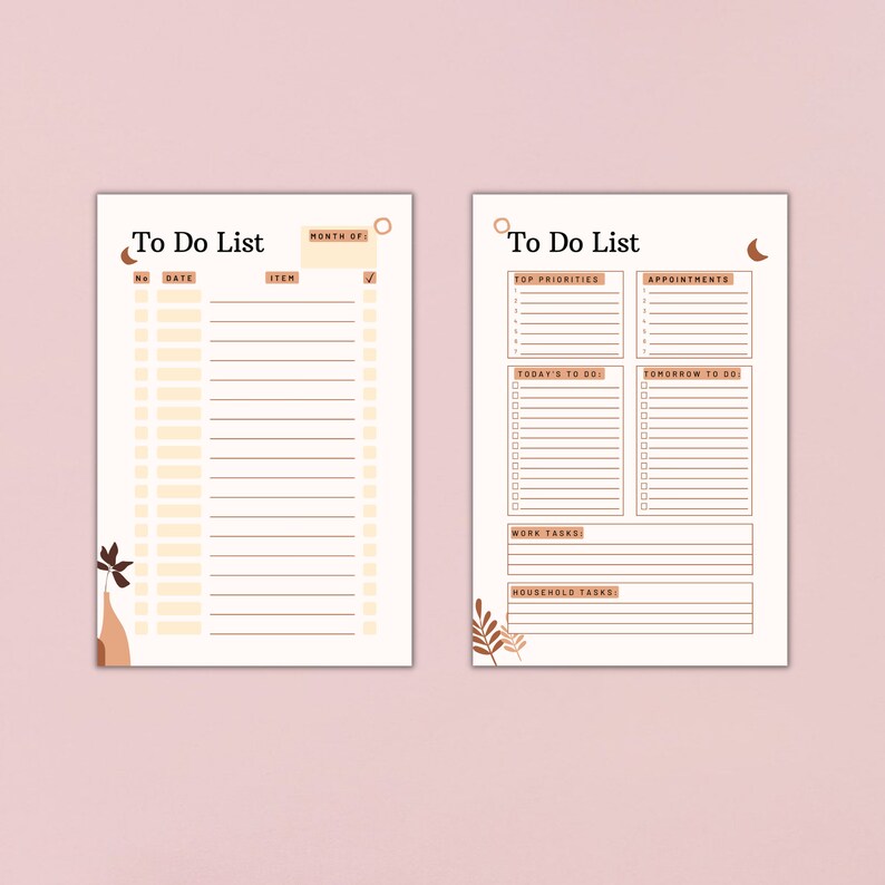 Boho to Do List Template to Do List Printable Grocery List - Etsy