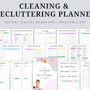 Declutter Planner, declutter checklist, Adhd cleaning checklist, declutter challenge, Adhd cleaning planner, adhd cleaning, PDF