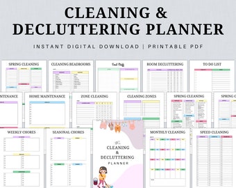 Declutter Planner, declutter checklist, Adhd cleaning checklist, declutter challenge, Adhd cleaning planner, adhd cleaning, PDF