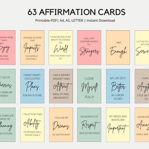 63 Rainbow Affirmation Cards Printable, Affirmation Cards Digital ...