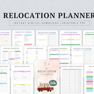 Printable Moving Planner, Moving Checklist, Moving Binder, New Home Essential Checklist, Moving List, Decluttering Planner, Printable PDF