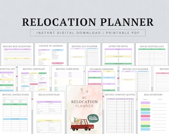 Printable Moving Planner, Moving Checklist, Moving Binder, New Home Essential Checklist, Moving List, Decluttering Planner, Printable PDF