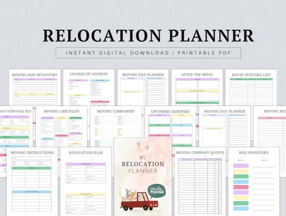 Printable Moving Planner, Moving Checklist, Moving Binder, New Home Essential Checklist, Moving List, Decluttering Planner, Printable PDF