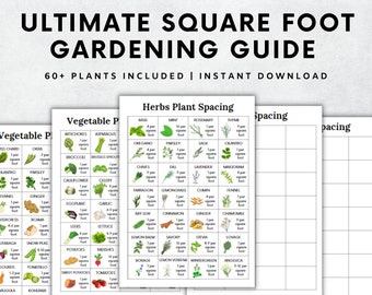 Ultimate Square Foot Gardening Guide Printable Grid, Garden Planner, Plant Planner, Garden Organizer, Plants Records, Gardening Logbook