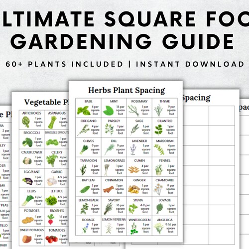 Ultimate Square Foot Gardening Guide Printable Grid, Garden Planner, Plant Planner, Garden Organizer, Plants Records, Gardening Logbook