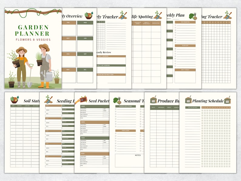 Gardening Planner Printable, Garden Planner, Plant Planner, Garden Journal, Garden Organizer, Plants Records, Gardening Logbook, A4, Letter image 4