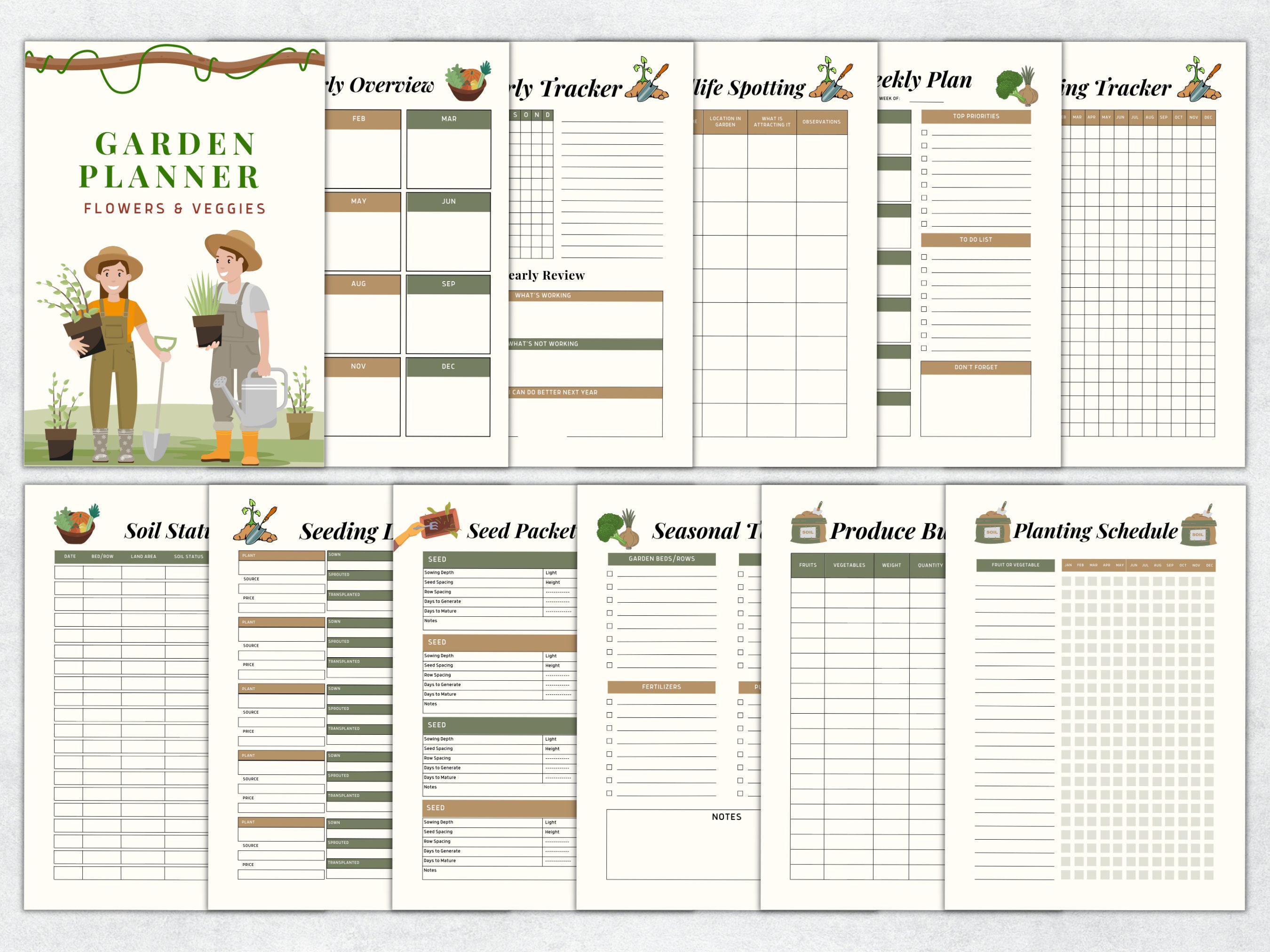 Gardening Planner Printable, Garden Planner, Plant Planner, Garden ...