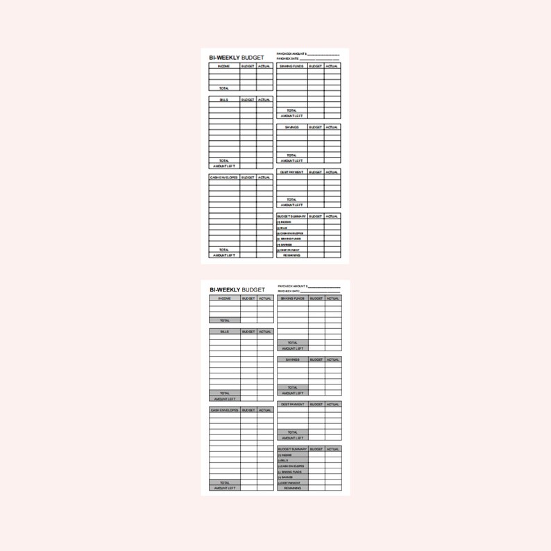 Bi Weekly Budget Planner Template, Paycheck Budget Printable, Budget Template A4 A5 Letter PDF image 5