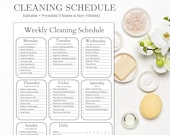 Editable Weekly Cleaning Schedule, Cleaning Planner Printable, Cleaning Checklist, Cleaning Routine, House Chores, Cleaning Template, PDF
