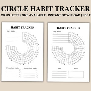Circle Daily Habit Tracker PDF, Habit Track Printable, Routine Tracking Habits, Daily Habit Track, Daily Habit Track, Instant Download