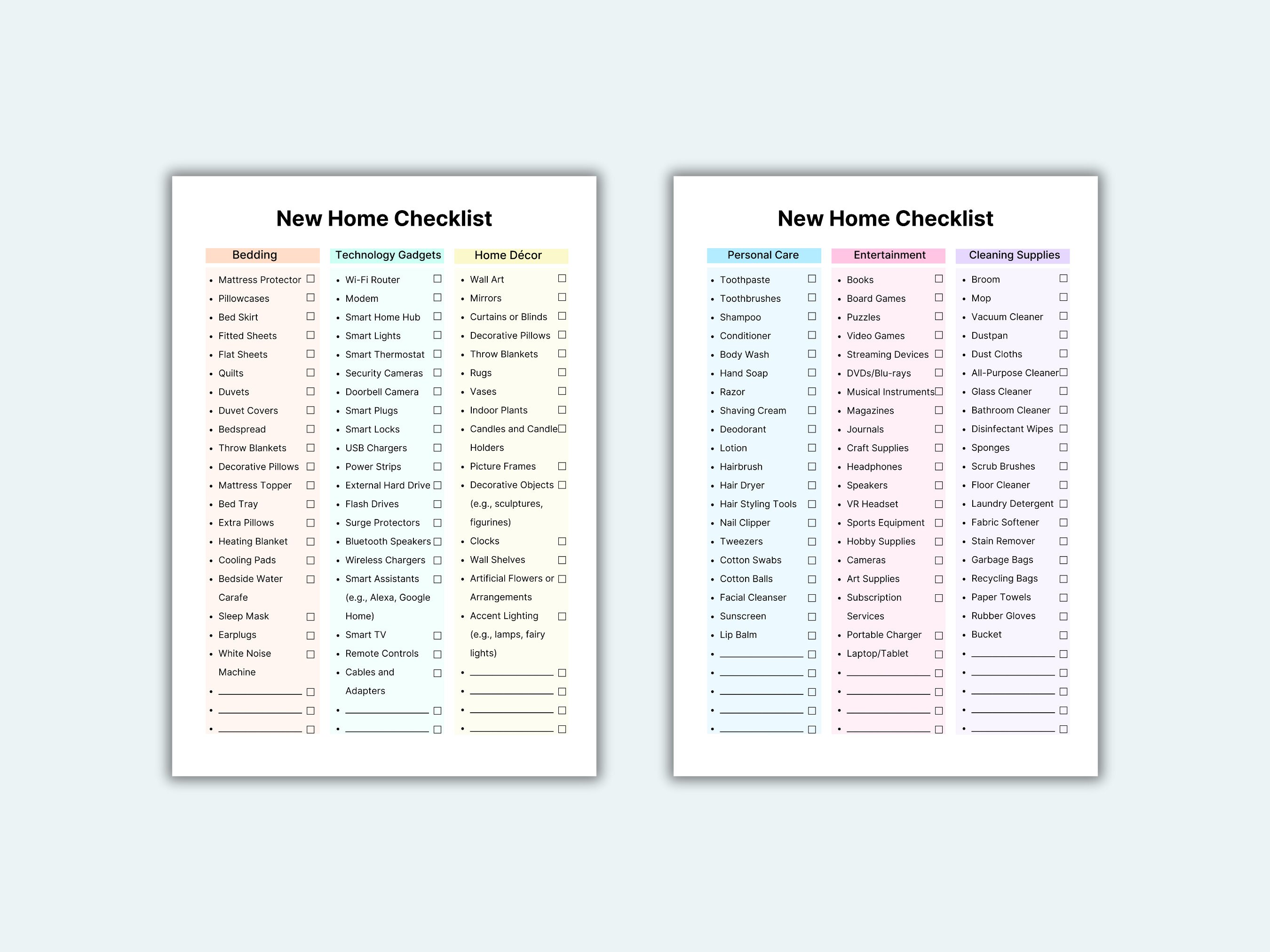New Home Essential Checklist | Moving House Checklist | Home Essentials ...