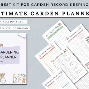 Planejador de jardinagem para impressão, planejador de jardim, planejador de plantas, diário de jardim, organizador de jardim, registros de plantas, diário de jardinagem, A4, carta