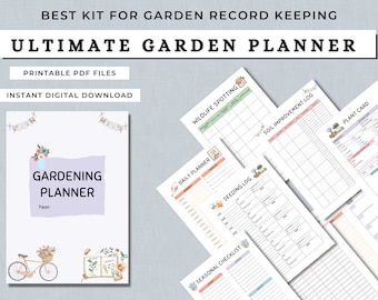 Gardening Planner Printable, Garden Planner, Plant Planner, Garden Journal, Garden Organizer, Plants Records, Gardening Logbook, A4, Letter