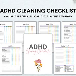 ADHD / Neurodivergent Cleaning Checklist Printable, Adhd Cleaning Schedule, Adhd Cleaning Planner, Adhd to do list, Adhd Planner