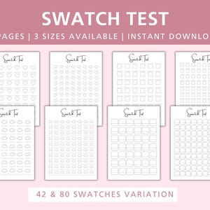 Paint Swatch Test Chart: Watercolor Mixing Palette (Digital Download)
