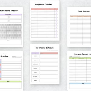 2025 Student Academic Planner, Printable Student Planner Bundle, Adhd ...