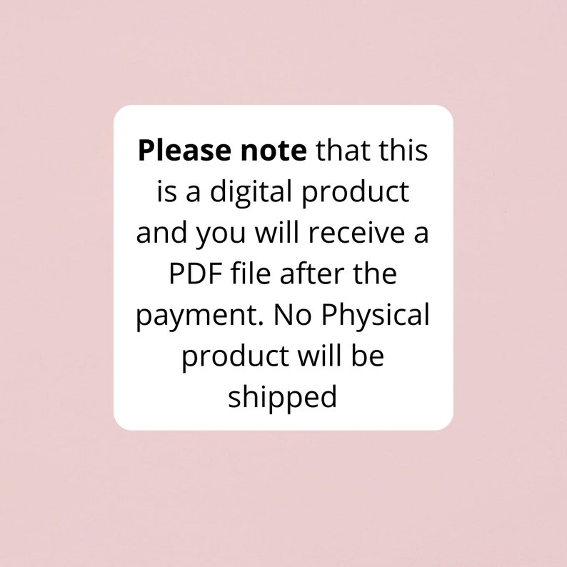 Puede incluir: Tenga en cuenta que este es un producto digital y recibir&aacute; un archivo PDF despu&eacute;s del pago. No se enviar&aacute; ning&uacute;n producto f&iacute;sico.