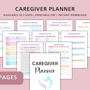 Caregiver Planner Printable, Medical Binder Records Printable Caregiver Schedule Caregiver Daily Task Log, Elderly Care Caregiver Schedule