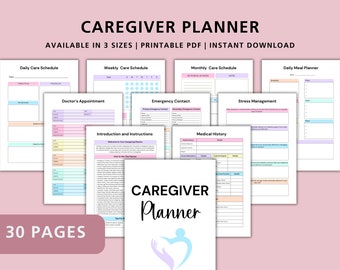 Caregiver Planner Printable, Medical Binder Records Printable Caregiver Schedule Caregiver Daily Task Log, Elderly Care Caregiver Schedule