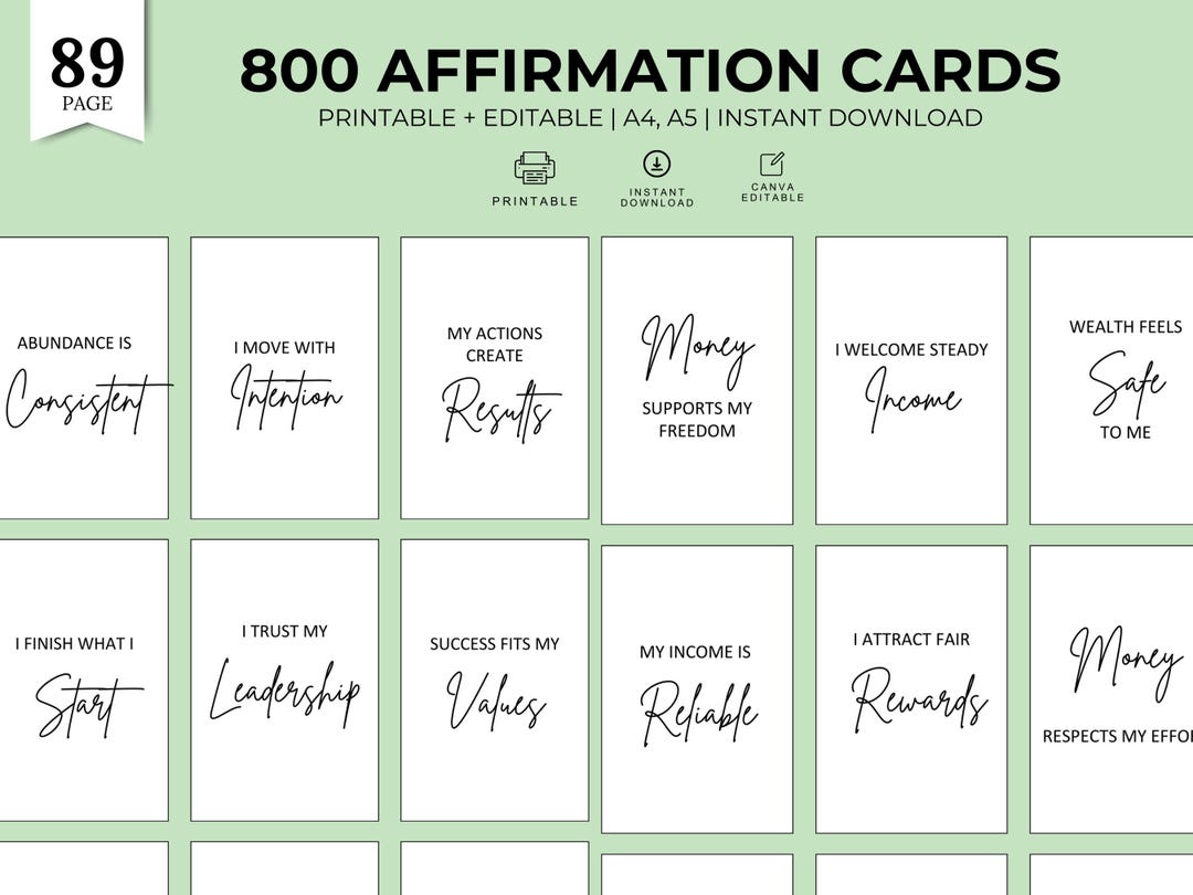 800 Affirmation Cards | Affirmation Deck | Positive Mindset Cards ...