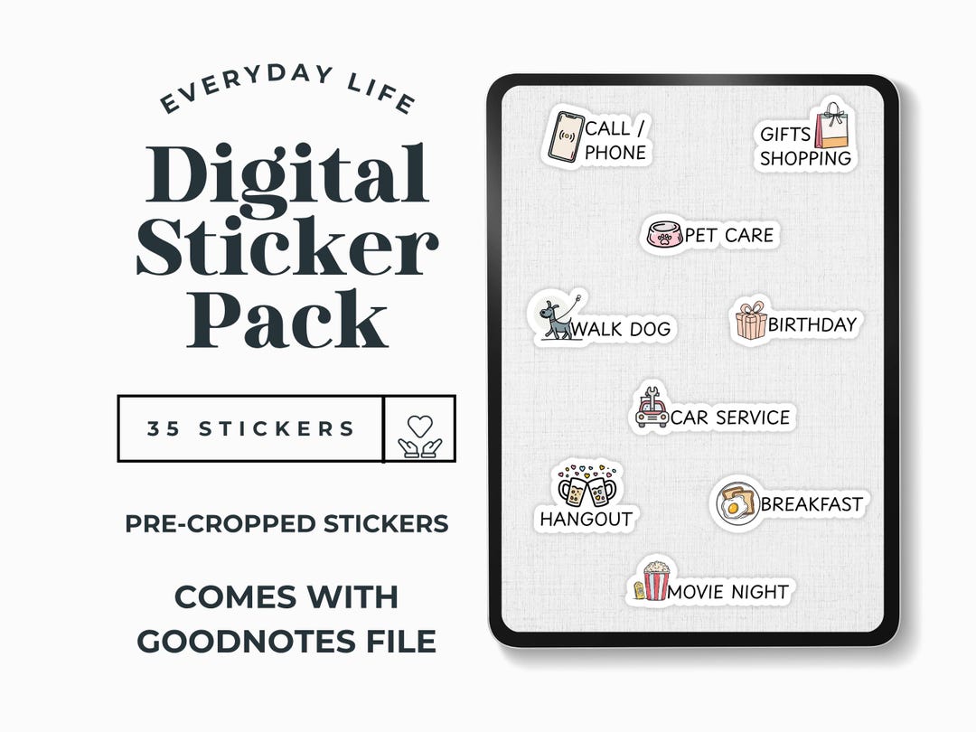 Everyday Life Digital Stickers for Goodnotes, 35 Functional Planner ...