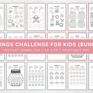 Kids Saving Challenge Bundle, Savings Challenge Tracker Bundle, Money Challenge, Savings Tracker Printable, Instant Download