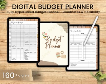 Digitale budgetplanner, financiële planner, financiële tracker, tweewekelijkse begroting, maandbudget, GoodNotes digitale planner, iPad planner