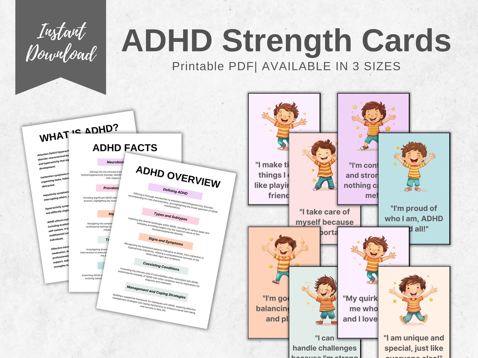 ADHD Strength Cards, Executive Functioning, Social Emotional Learning ...