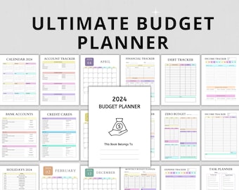 PDF stampabile della pianificazione del budget 2024, Pianificazione finanziaria stampabile, Tracker finanziario, Budget stampabile, Pianificazione del budget, Lettera USA, A4, A5