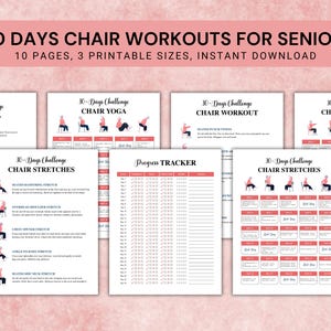 Chair Exercises for Seniors | 30-Day Chair Yoga Challenge  | Low-Impact Fitness Guide | Workout Chart for Seated Fitness and Mobility