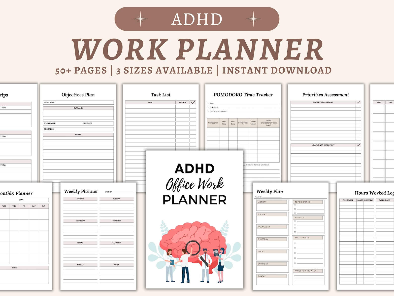 ADHD Work Planner: Focus & Productivity Tracker (digital Download) - Etsy