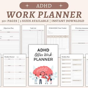 ADHD-arbetsplanerare: Fokus- och produktivitetsspårare (digital nedladdning)