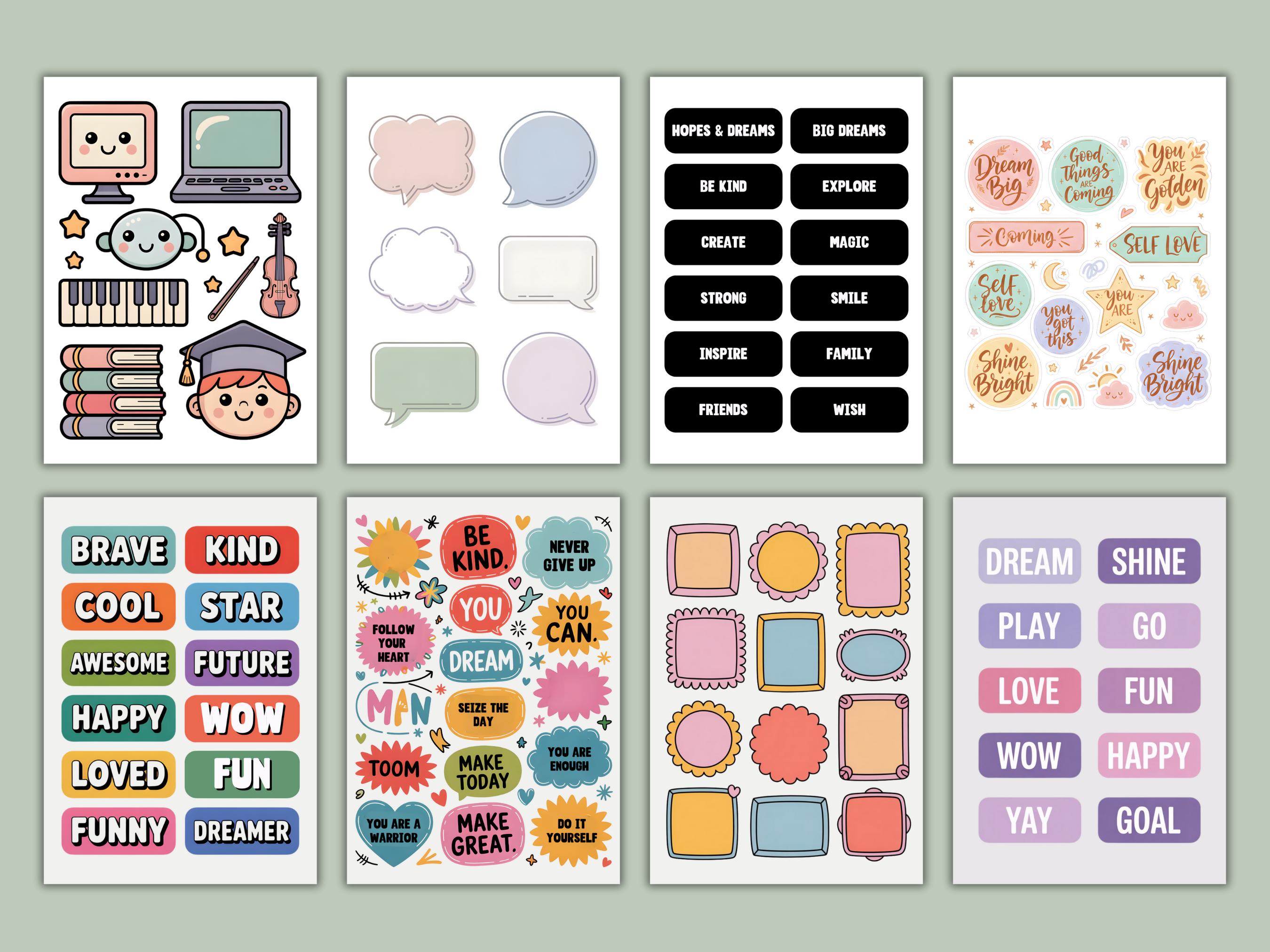 Kids Vision Board Kit Printable , Children Goal Setting Activity ...