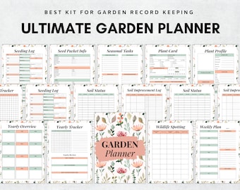 Gardening Planner Printable, Garden Planner, Plant Planner, Garden Journal, Garden Organizer, Plants Records, Gardening Logbook, A4, Letter