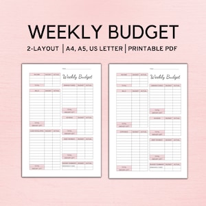 Weekly Budget Planner Template, Paycheck Budget Printable, Budget Template A4 A5 Letter PDF