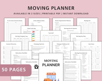 Printable Moving Planner, Moving Checklist, Moving Binder, New Home Essential Checklist, Moving List, Decluttering Planner, Printable PDF
