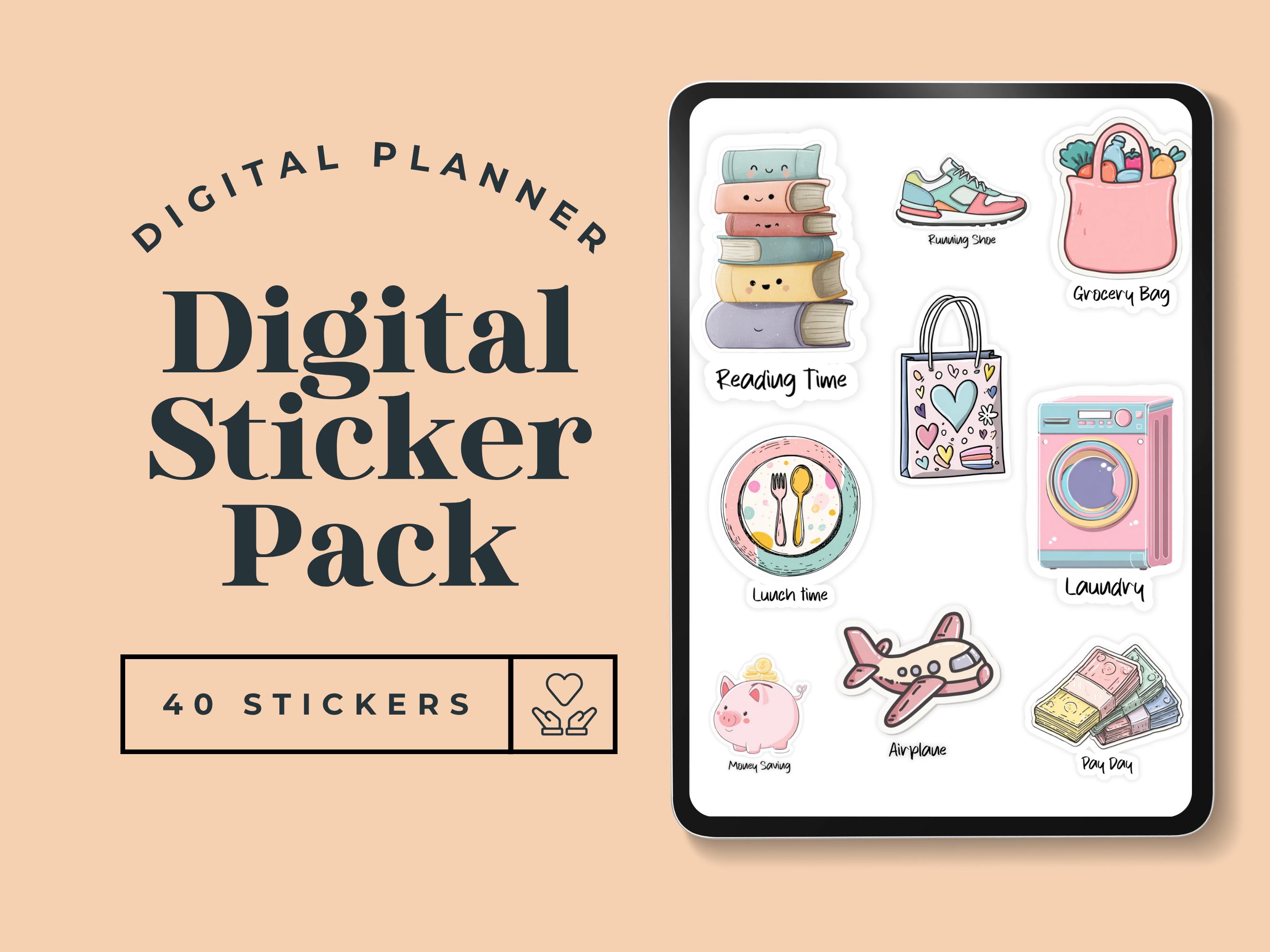 Digital Planner Stickers, 40 Cute Kawaii Goodnotes Stickers, Pre ...