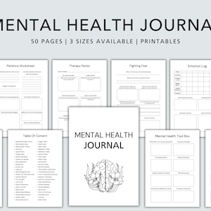 Mental Health Journal, Mental Health Planner, Anxiety Journal, Wellness Journal, Mood Tracker, Shadow Work Journal, Self-Care, DBT