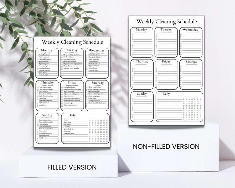 Editable Weekly Cleaning Schedule, Cleaning Planner Printable, Cleaning Checklist, Cleaning Routine, House Chores, Cleaning Template, PDF image 6