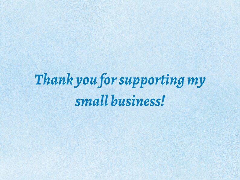 Puede incluir: Un fondo azul claro con el texto "&iexcl;Gracias por apoyar mi peque&ntilde;o negocio!" en una fuente azul cursiva.