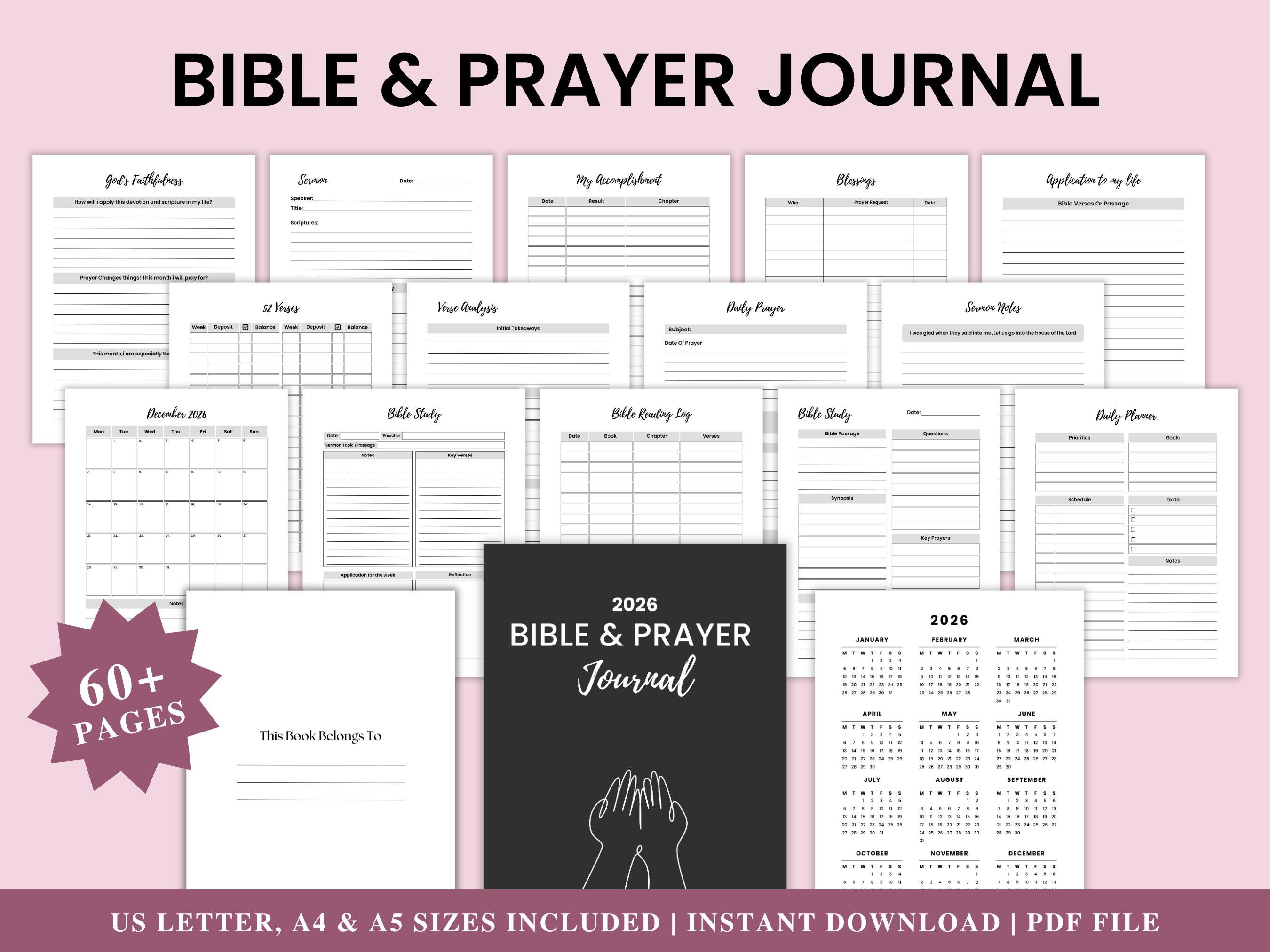 Bible Study Journal Printable | Prayer Journal PD | Christian Planner ...