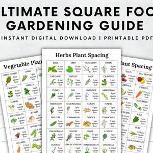 Ultimatives Square Foot Gardening Guide Printable Grid, Gartenplaner, Pflanzenplaner, Gartenorganisator, Pflanzenrekorde, Gartenlogbuch