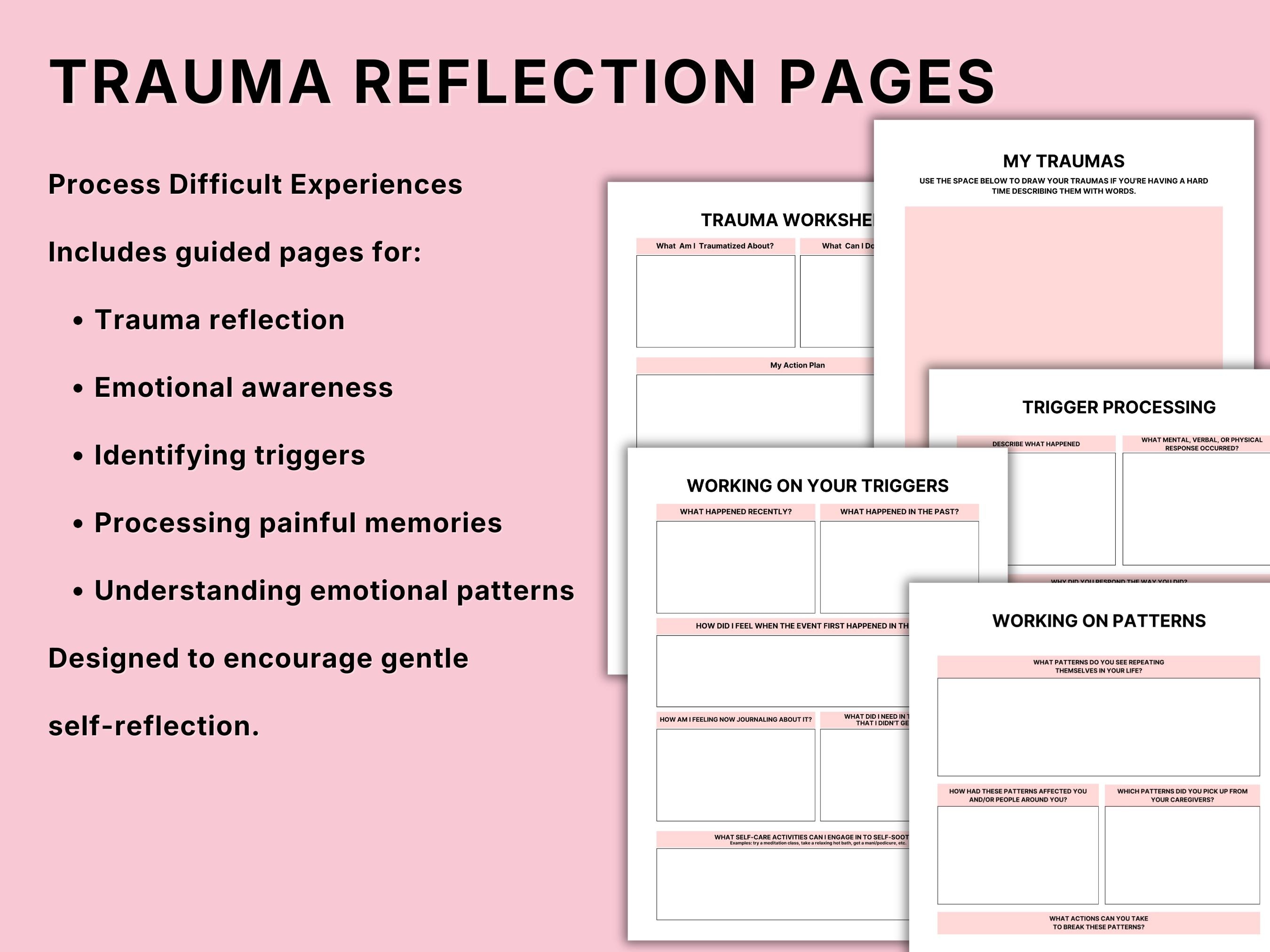 Trauma Processing Workbook Printable | PTSD Recovery Journal | Mental Health Worksheets ...