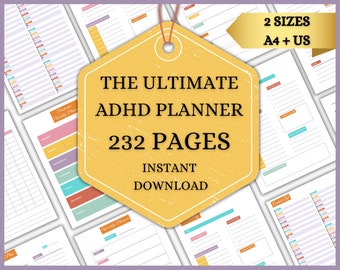 ADHD プランナー 大人、ADHD プランナー 印刷可能、ADHD 生産性プランナー、ADHD デジタル プランナー、ADHD デイリー プランナー、ADHD ライフ プランナー PDF