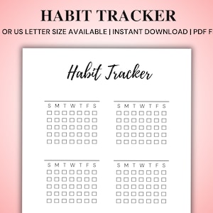 Minimalistic Daily Habit Tracker Printable Weekly Habit Tracker Printable, Habit Tracker Template, Routine Tracker, 7 Day Habit Challenge